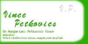 vince petkovics business card